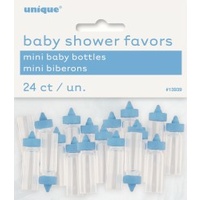 Blue Baby Shower Mini Bottles - Pk 24