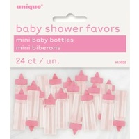 Pink Baby Shower Mini Bottles - Pk 24