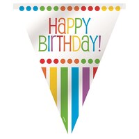 Happy Birthday Rainbow Flag Banner - 3.6m Long