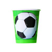 Soccer Ball 270ml Printed Cups - Pk8