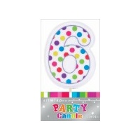 Polka Dot Candle Number 6