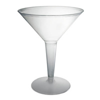 Clear Plastic Martini Glasses (237ml) - Pk 10