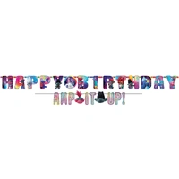 Trolls World Tour Jumbo Add-An-Age Happy Birthday Letter Banner &amp; Mini Banner Kit