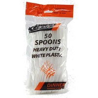 White Heavy Duty Spoons - Pack of 50