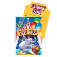 Big Top Circus Pop-Up Invites - Pk 8**