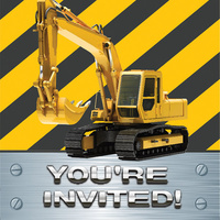 Construction Zone Foil Invitations - Pk 8*