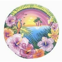 Luau Printed 7in Lunch Plates - Pk 8