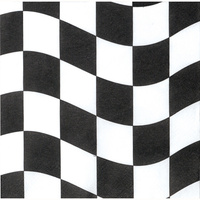 Checkered 2 Ply Cocktail Napkins - Pk 18