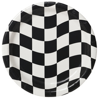 Checkered Lunch Plates - Pk 8