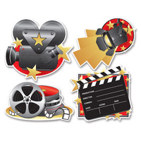 Movie Set Cutouts Pk 4