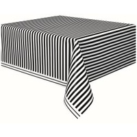 Black & White Striped Rectangle Tablecover