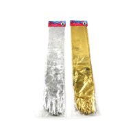 Metallic Long Gloves - 59.5cm - Silver/ Gold