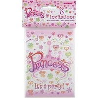 Princess Party Invitations - Pk 8**
