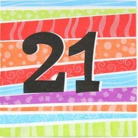 21st Birthday Napkins - 2 Ply - Pk 25