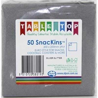 Silver Cocktail Napkins - Pk 50