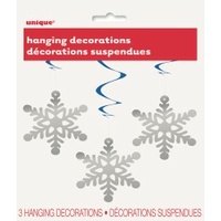 Snowflake Hanging Swirl Decoration - Pk 3*