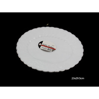 Deluxe Plastic Platters - Scalloped with Silver Trim (29.5x23cm)