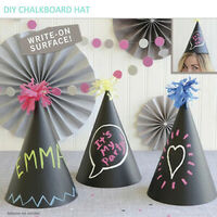 Blackboard Party Hats (Write-On Surface) - Pk 4*