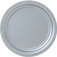 Silver Paper Plates - 9" - Pk8