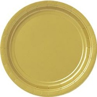 Gold Paper Plates - 9" - Pk8