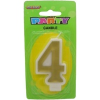 4 Birthday Candle - Gold/Silver*