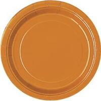 Pumpkin Orange Paper Plates - 7" - Pk8