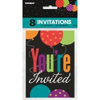 Birthday Cheer Invitations - Pk 8**