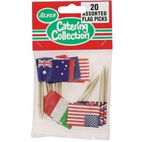 World Flags Cocktail Picks - Pk 20