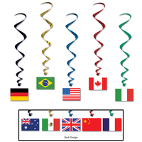 International Flag Whirls - 5/pkg, 96.5cm