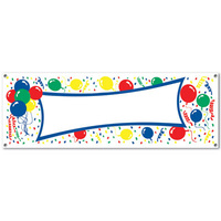 All-Weather Balloons Sign Banner - 152.4cm x 53.3cm*