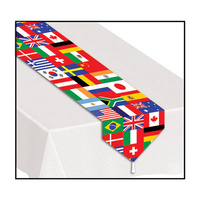 Printed International Flag Table Runner - 27.9cm x 182.9cm