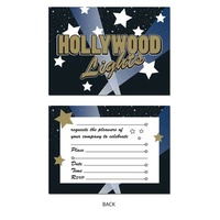 Hollywood Lights Invitations - 8/pkg, 10.16cm x 13.97cm**