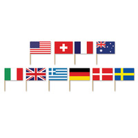 International Flag Picks - 50/pkg, 6.35cm
