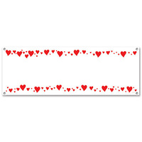 All-Weather Hearts Sign Banner - 152.4cm x 53.3cm