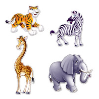 4 Jungle Animal Cutouts