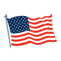 American Flag Cutout - 45cm