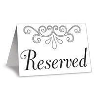 Reserved Table Cards - 4/pkg, 7.6cm x 10.8cm*
