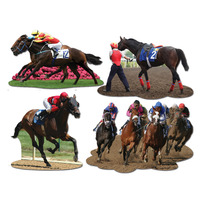 4 Printed Horse Racing Cutouts