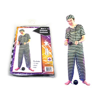 Men's Striped Prisoner Costume