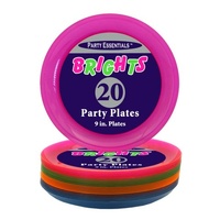 Neon Dinner Plastic Plates (229mm) - Pk 20