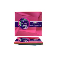 Neon Plastic Square Plates (165mm) - Pk 10