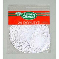 White Round Doyleys Asst - Pk 24