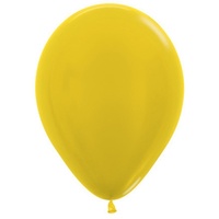 5" Metallic Yellow Balloons - Pk100