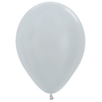 5" Pearl Silver Balloons - Pk100