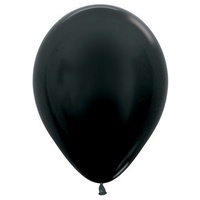 5" Metallic Black Balloons - Pk100