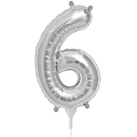 16" #6 Silver Foil Balloon