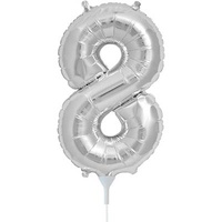 16" #8 Silver Foil Balloon