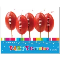 Candle Sml 5Pk Footballs Aus