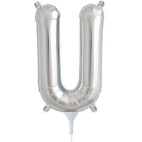 Alphabet Silver Foil Balloon - 16" - U