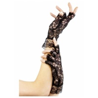 Black Fingerless Lace Gloves
